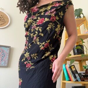 vintage floral cowl maxi dress 🥀